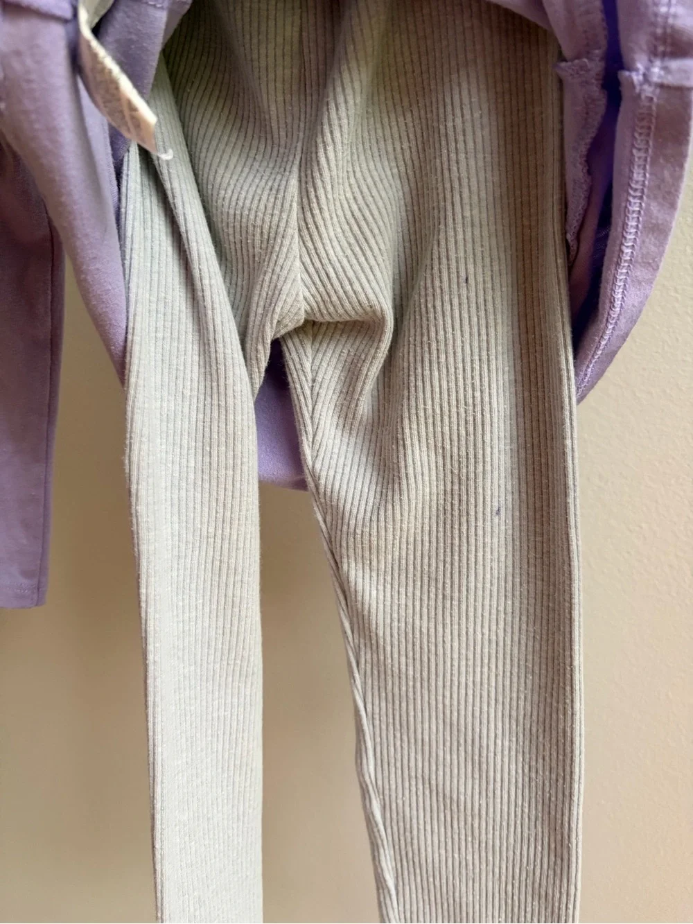 Under Armour Girls Lavender Long-Sleeve Peplum Top with Cream Leggings